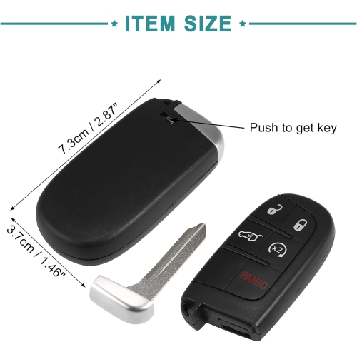 5 Button Keyless Entry Remote Key Fob Fit for Jeep Grand Cherokee - Pack of 1 Black