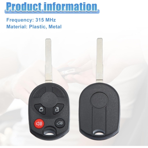 315 MHz 4 Buttons MPV Passenger Van Cargo Keyless Entry Remote Key Fob Fit for Ford Transit Transit-150