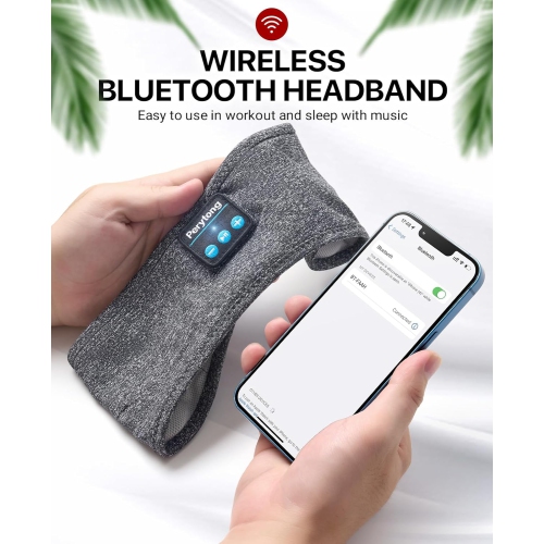 Écouteurs Sleep Headphones Bandeau sans fil Serre-tête élastique Bluetooth 5,2 Oreillettes de sommeil, confort pour dormir sur le côté