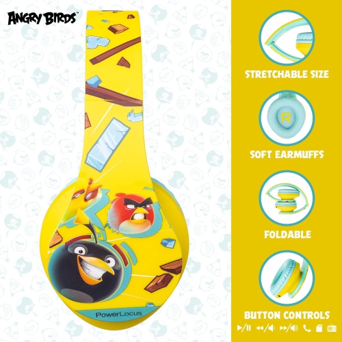 Kids Headphones Angry Birds Edition, Wireless Kids Headphones, 85dB Volume Limited, Foldable Bluetooth