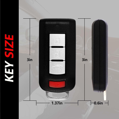 Key Fob Remote Replacement for 2018 2019 2020 Mitsubishi Lancer Outlander Sport Mirage 4 Buttons 315MHz