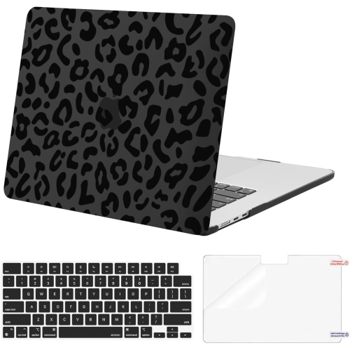 Compatible with MacBook Air 15 inch Case 2023 Release A2941 M2 Chip with Touch ID, Plastic Leopard Grain Hard
