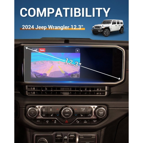 for Jeep Wrangler 2024 Screen Protector 2024 Wrangler JL Screen Protector for New 2024 Wrangler 12.3" Display