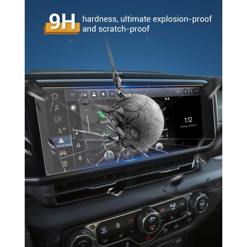 for Jeep Wrangler 2024 Screen Protector 2024 Wrangler JL Screen Protector for New 2024 Wrangler 12.3" Display