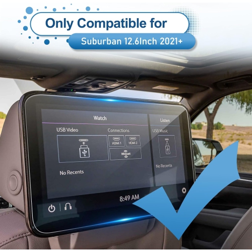 (2PC) 2021-2023 2024 Suburban Screen Protector for Chevrolet Suburban Rear-seat 12.6-inch Touch Screen, 9H