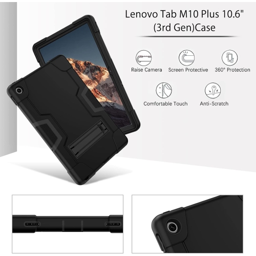 Case for Lenovo Tab M10 Plus 10.6"(3rd Gen) 2022-Kickstand Heavy Duty Hard PC Cover Shockproof Full Body