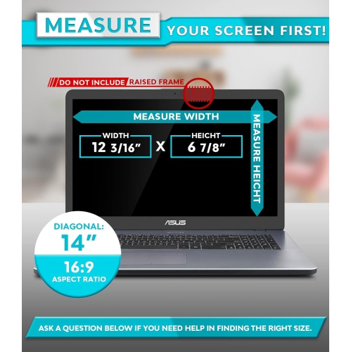 Laptop Privacy Screen 14 Inch - Removable Laptop Screen Privacy Shield, Anti-Glare Laptop Screen