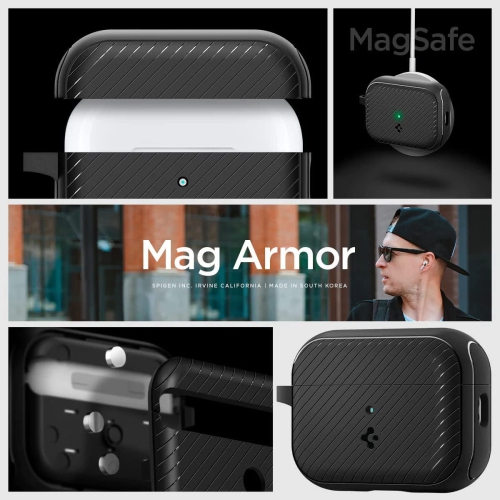 Mag Armor Designed for AirPods Pro 2nd Generation Case 2022/2023 (USB-C/Lightening Cable) MagSafe