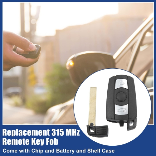 315 MHz Smart Key Fob Keyless Entry Remote Fit for BMW 3 5 Series - Pack of 1 Black
