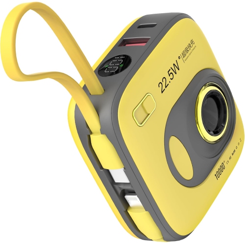 Portable Charger with Built in Cables, 10000mAh Fast Charging Portable Phone Charger LED Display Travel Power