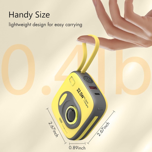 Portable Charger with Built in Cables, 10000mAh Fast Charging Portable Phone Charger LED Display Travel Power