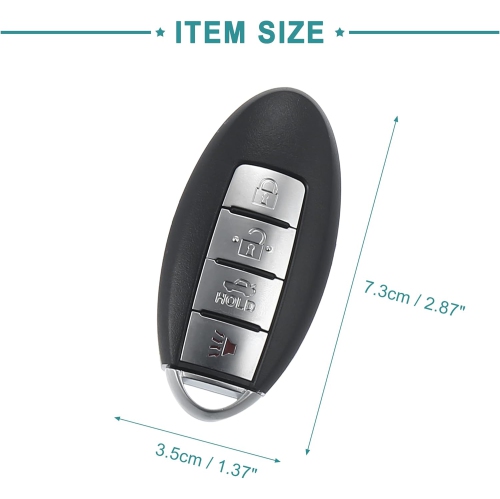 315MHz Keyless Entry Remote Key Fob Fit for Nissan Altima 2007-2012 - Pack of 1 Black