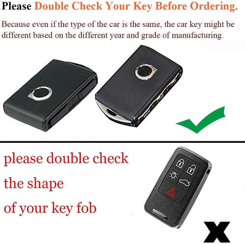 for Volvo Key Fob Cover Keyless Entry Keychain Holder Full Protection Leather Key Fob Shell for Volvo XC90 XC60