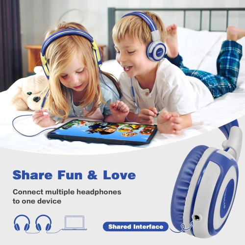 Wired Headsets for Teens, Headsets for Kids with 94dB,85dB,75dB Volume Limited, Kids Headphones