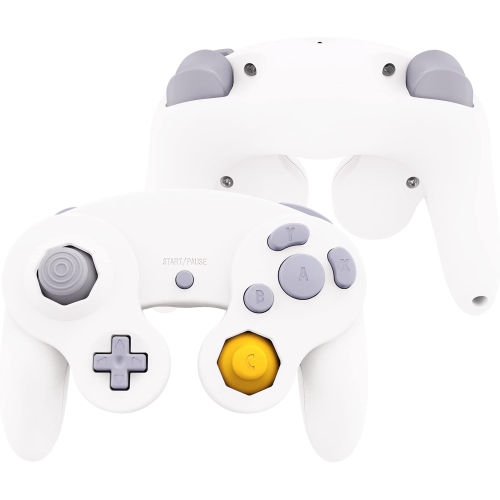 White Faceplate Backplate for Nintendo Gamecube Controller, DIY Replacement Front Back Housing Shell Cover