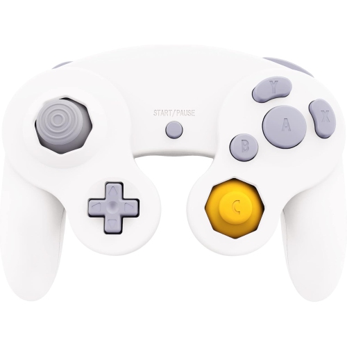 White Faceplate Backplate for Nintendo Gamecube Controller, DIY Replacement Front Back Housing Shell Cover