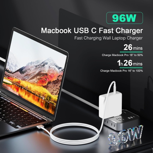 96W USB C Charger Power Adapter for MacBook Pro 13 15 inch PD3.0/ Mac Book Air 11 13 inch (Between
