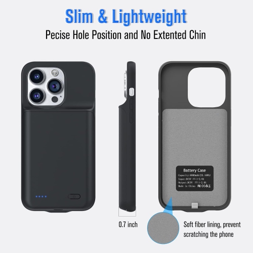 iPhone 14 Pro Battery Case, 7000mAh Smart iPhone 14 Pro Charging Case Rechargeable, Portable Extended iPhone