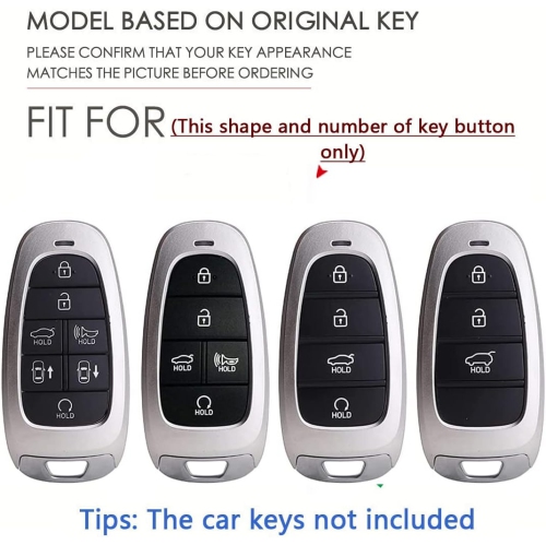 PU Leather 3/4/5/7/8 Button Key Fob Cover Fit for Hyundai Sonata 2023 2022 Santa fe Tucson 2024 Palisade