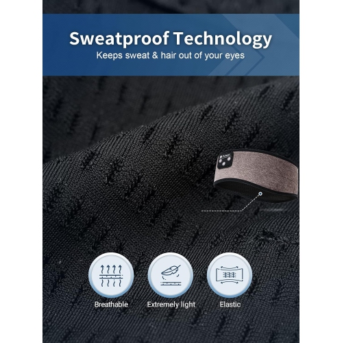 Sleep-Headphones-Bluetooth-Sleeping-Headband - Sleeping Headphones for Side Sleeper, Elastic Music Band Cozy