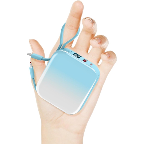 Mini Portable Charger Power Bank,22.5W 10000mAh Fast Charging Portable Phone Charger with Built in iOS and USB-C Output