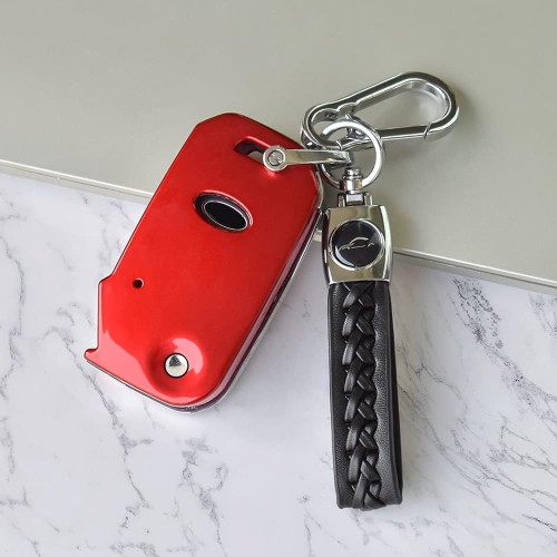 Key Fob Cover for Kia Flip Remote Stylish Key Case Holder Red