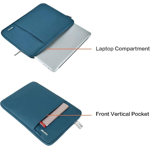 Laptop Sleeve Bag Compatible with Laptop 16 inch, Polyester Vertical Case with Pocket, Deep Teal