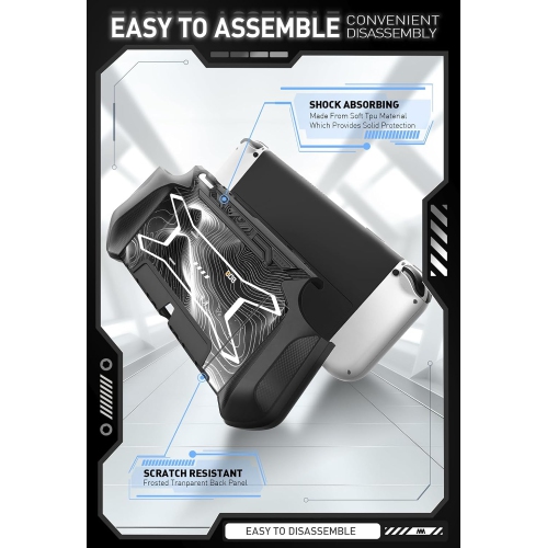 Dockable Case for Nintendo Switch OLED 2021, [Blade Series] TPU Grip Protective Cover Accessories Compatible