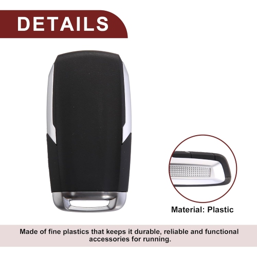 Key Fob Shell Case for Ram 1500 2019-2020 6 Buttons Plastic Replacement | Keyless Entry Remote Control Key