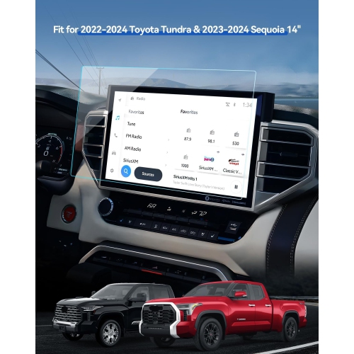 2PCS Car Screen Protector for 2022-2024 Toyota Tundra Accessories& 2023-2024 Sequoia 14" Nano GPS Navigation
