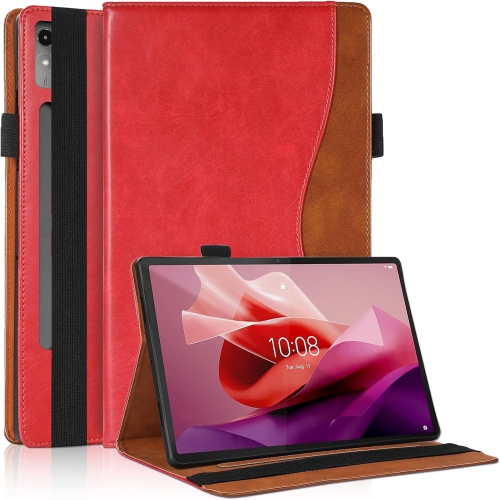 Case for Lenovo Tab P12 12.7 inch 2023 - Multi Angle Viewing Stand PU Leather Flip Folio Tablet Case Book Cover