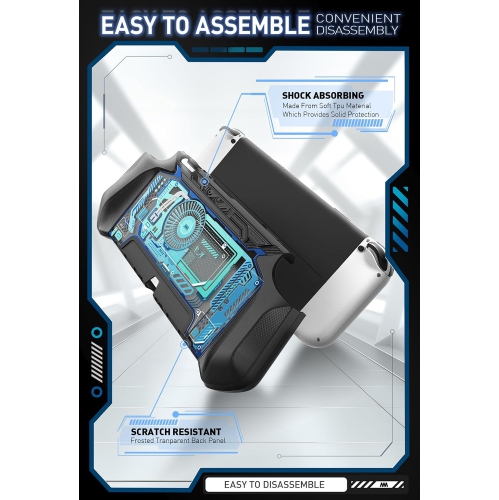 Dockable Case for Nintendo Switch OLED 2021, [Blade Series] TPU Grip Protective Cover Accessories Compatible