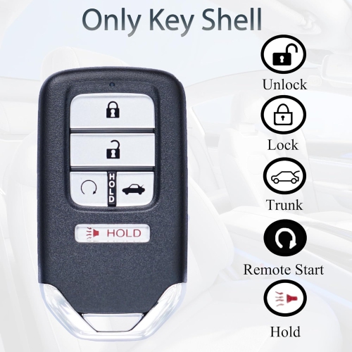 Key Fob Shell Case Replacement Fits for Honda Accord Insight Civic Hybrid Hybrid EX LX 2016 2017 2018 2019