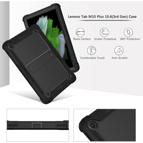 Case for Lenovo Tab M10 Plus 10.6"(3rd Gen) 2022-Heavy Duty Kickstand Hard PC Cover Full Body Protective