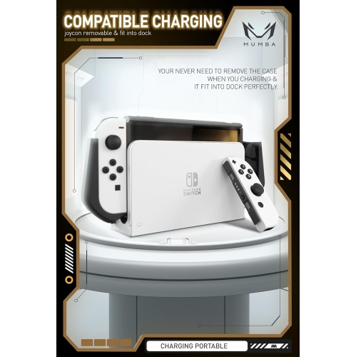 Dockable Case for Nintendo Switch OLED 2021, [Blade Series] TPU Grip Protective Cover Accessories Compatible