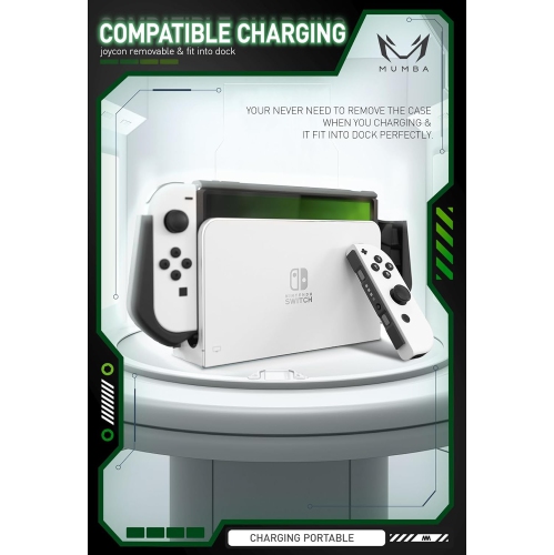 Dockable Case for Nintendo Switch OLED 2021, [Blade Series] TPU Grip Protective Cover Accessories Compatible