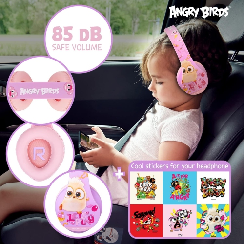 Kids Headphones Angry Birds Edition, Wireless Kids Headphones, 85dB Volume Limited, Foldable Bluetooth