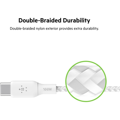 BoostCharge USB-C to USB-C Power Cable, Fast Charging Cable with 100W Power Delivery, USB-IF