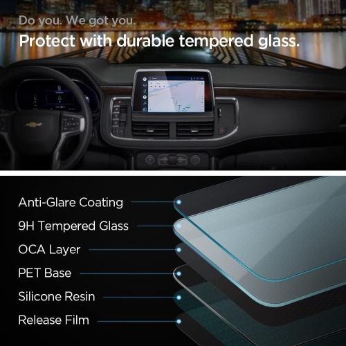 Tempered Glass Screen Protector [Glas.tR Slim] designed for Chevrolet Tahoe, Suburban (2021-2024),