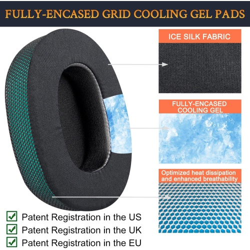 Cooling-Gel Earpads Cushions Replacement for Skullcandy Hesh 3/ANC/Evo & Crusher Wireless/ANC/Evo & Venue ANC