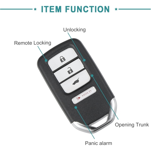 Keyless Entry Remote Key Fob Fit for Honda HR-V - Pack of 1 Black