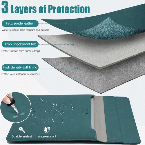 13 Inch Laptop Sleeve Case with Stand for 2024-2018 MacBook Air 13 M3 M2 M1, 2024-2016 MacBook Pro 13 M2 M1, iPad