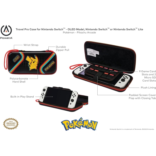 PowerA Slim Travel Pro Case for Nintendo Switch - OLED Model, Nintendo Switch and Nintendo Switch Lite - Pokémon: