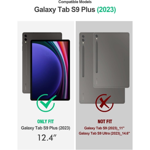 TurtleSkin Series for Samsung Galaxy Tab S9 Plus 12.4 inch Case with S Pen Holder, Heavy Duty