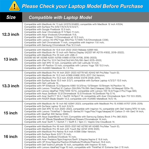 Laptop Sleeve Compatible with MacBook Pro 16 inch 2024-2019 M3 A2991 M2 A2780 M1 A2485 A2141/Pro Retina 15