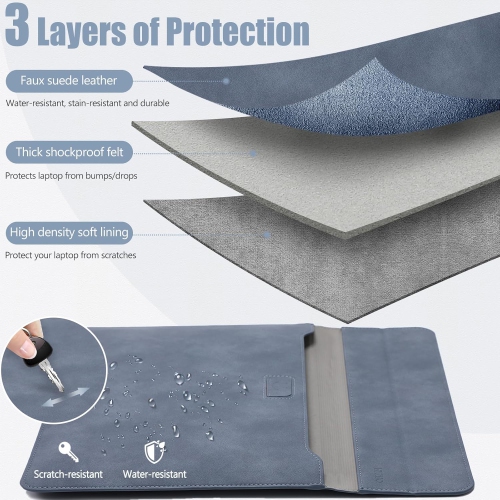 15 Inch Laptop Sleeve Case with Stand Feature Compatible with MacBook Air 15.3/15 M3/M2 A3114 A2941 2024-2023,