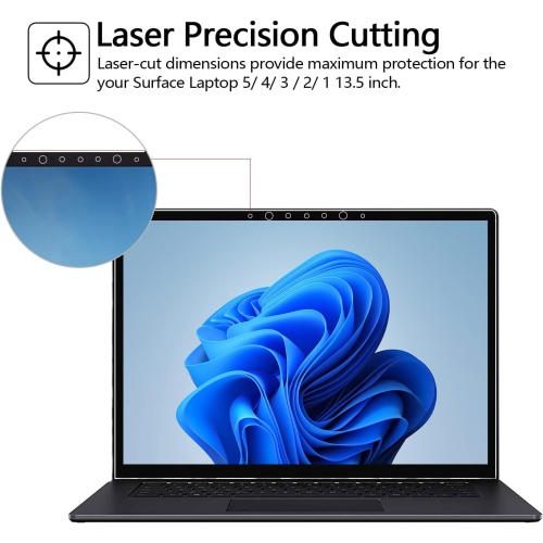 [2 Pack] Surface Laptop 5/ Surface Laptop 4 Screen Protector, Tempered Glass, Easy Installation Ultra Clear