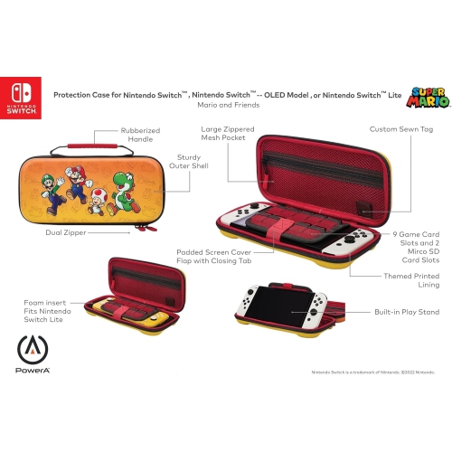 Étui de PowerA pour Nintendo Switch - modèle OLED, Nintendo Switch ou Nintendo Switch Lite - Mario et ses amis