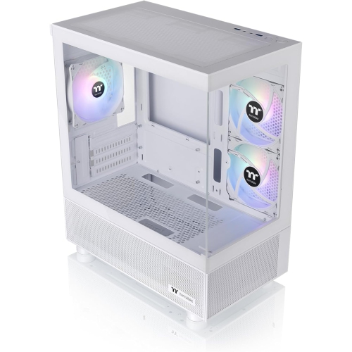 Thermaltake View 170 TG ARGB Snow Micro-ATX Case with Dual Tempered Glass Panels, 3x120mm ARGB Fans, and 280mm Radiator Support