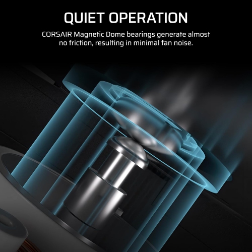 Ventilateurs à modulation d'impulsions RS120 120&nbsp;mm DE CORSAIR - Connexion en série, faible bruit, roulement à dôme magnétique, paquet triple -